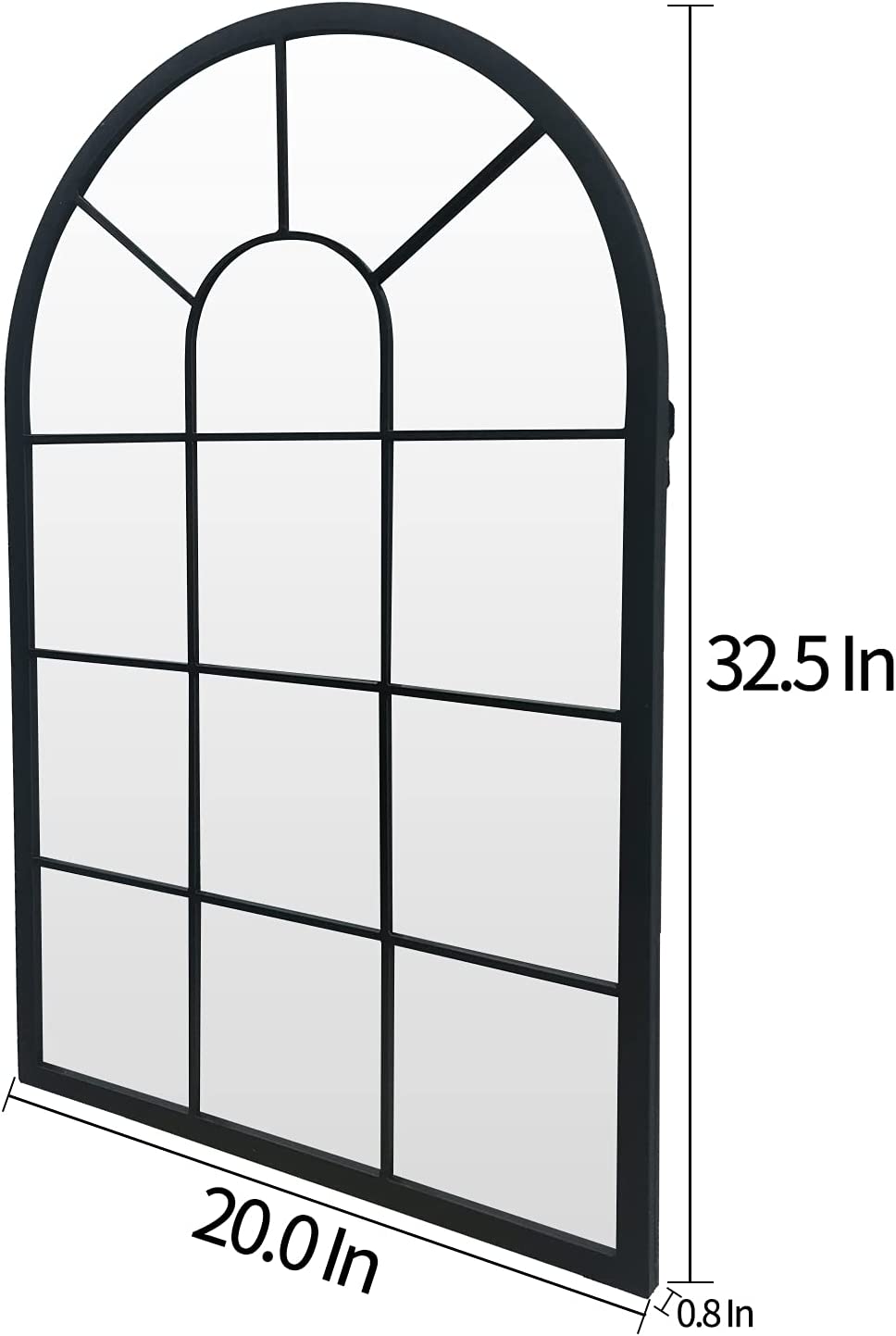 窓枠アーチ型ウィンドウミラー/ブラック縦80×横50㎝ | Maggie & Peter